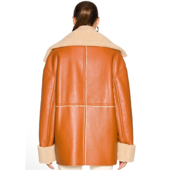 Nanushka Beryl Paneled Faux Shearling Jacket Size Small - Picture 3 of 16